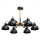 Suspension noire megapolis 6 ampoules 45 cm