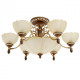 Plafonnier marron country 9 ampoules 45 cm
