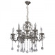 Suspension argentée classic 6 ampoules 100 cm