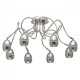 Plafonnier argenté techno 8 ampoules 26 cm
