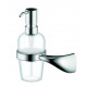 Distributeur de savon liquide mural serie monaco en zinc chromé réceptacle en verre dépoli anneau d'amortissement plastique tête de pompe en laito