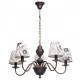 Chandelier noir country 5 ampoules 85 cm