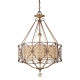 Suspension marcella, bronze oxydé et or, 3 ampoules