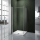 Cabine de douche 90 x 70 x 197 cm porte pivotante avec barre de fixation 140cm verre anticalcaire      