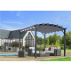 Pergola arche structure mixte aluminium/acier gris anthracite toile grise 11,22 m2, altper3433gn