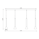 Rail de suspension décoratif 4x10w métal noir 4xgu10 long 1100mm 