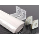Profilé angulaire aluminium 1m couvercle blanc opaque