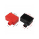 Couvre-borne batterie, couvercle de protection flexible rouge et noir 