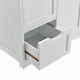 Armoire étagère commode de salle de bain meuble de rangement mdf laqué 81 cm blanc 