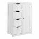 Armoire étagère commode de salle de bain meuble de rangement mdf laqué 81 cm blanc