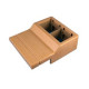 Boîtier 2 Appareillages 45x45 mm pour Plinthes Electriques PVC hêtre 20x70 mm