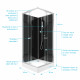Cabine de douche carrée 195x80x80 - porte coulissante en verre trempé 5mm + receveur blanc squary black 2 80 