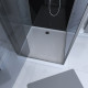 Cabine de douche 90x90cm carrée porte pivotante - avec bande effet miroir - square stripe 