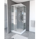 Cabine de douche carrée 90x90x215cm - grise avec bande dépoli - silvery stripe square 