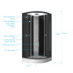 Cabine de douche 1/4 de cercle 85x85x225 cm - profilés et fonds noirs - Nebula Aurlane - CAB117 