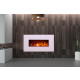 Sined MONTE Cheminée électrique murale en acier et verre 1500W Flame effect LED, White 