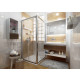Paroi de douche fixe pour porte ancoswing en verre transparent 4mm - Dimensions et couleur au choix