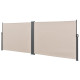 Double brise-soleil pare-soleil garde-vue métal et polyester 180 x (2 x 300) cm beige