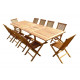 Ensemble de jardin en teck huilé kaloa 10 chaises jumak
