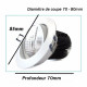 Spot encastrable led cob rond orientable 11w 80 - couleur eclairage au choix 