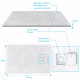 Receveur à poser en matériaux composite smc - finition ardoise blanc mat - 80x120cm - rock 2 white 80 