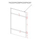 Paroi de douche à l’italienne FREEDOM 2 MIROIR 140 - 140x200cm verre transparent 8mm Aurlane - FAC247 