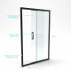 Paroi porte de douche à porte coulissante - 120x200cm - porte coulissante - profile noir mat - verre transparent 6mm - crush 120 