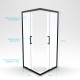 Paroi porte de douche carrée - crush square 90- 90x90x200cm - profile noir mat - verre transparent 6mm 
