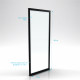 Retour pour paroi pour douche - crush retour 80- 80x200cm - profile noir mat - verre transparent 6mm Aurlane - FAC285 
