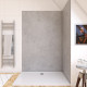 Panneau mural de douche finition béton en composite pierre et ciment - 120 x 210 cm - stone'it light grey 120