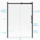 Paroi porte de douche type industriel coulissante noir mat - 140x200cm - verre trempé 8mm - railroad dark 140 front Aurlane - FAC358 