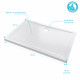 Receveur de douche a poser extra-plat en acrylique blanc rectangle - 120x80cm - bac de douche whiteness ii 120x80 