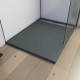 Receveur extra plat a poser 120x80cm caniveau - acrylique renforce gris effet pierre - anti-derapant Aurlane - FAC393