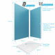 Pack panneaux muraux bleu en aluminium avec profilé d'angle et de finition chrome + receveur a poser - 90 x 120cm - wall'it bleu 90x120 + whiteness ii 120 Aurlane - PACP009 
