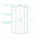 Paroi porte de douche carrée blanc extensible 77 à 90cm de largeur - verre transparent - whity 