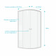 Paroi porte de douche 1/4 cercle blanc 90x90cm de largeur - verre transparent - whity round 