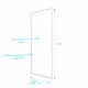 Paroi porte de douche blanc retour 80x185cm pour porte - verre transparent 5mm - whity side 80 