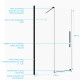 Porte de douche coulissante 120x195cm verre trempé transparent 6mm - finition noire mate - slide-in Aurlane - FAC508 