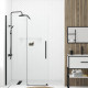 Porte de douche coulissante 120x195cm verre trempé transparent 6mm - finition noire mate - slide-in