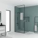 Paroi de douche 120x203cm à structure noir mat extensible 203cm à 273cm stretchy Aurlane - FAC665