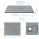 Receveur à poser en matériaux composite smc - finition ardoise gris - 80x100cm - rock 2 grey 80 