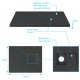 Receveur à poser en matériaux composite smc - finition ardoise noire - 80x100cm - rock 2 black 80 
