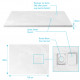 Receveur à poser en materiaux composite smc - finition ardoise blanc mat - 90x120 cm - rock 2 white 