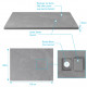 Receveur à poser en matériaux composite smc - finition ardoise gris - 90x120cm - rock 2 grey 90 