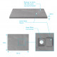 Receveur à poser en matériaux composite smc - finition ardoise gris - 70x90cm - rock 2 grey 70 