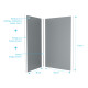 Lot 2 panneaux muraux silver 90 et 120x210 cm - profilés de jonction - wall' it - Couleur de finition au choix 