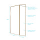 Paroi de douche avec volet pivotant 90+40x200 cm - finition or doré brossé - goldy contouring Aurlane - FAC778 