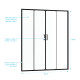 Paroi de douche 2 portes coulissantes 160×200 cm - Verre transparent – Profilé Noir - CRUSH Aurlane - FAC794 