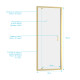 Porte de douche pivotante 80x200cm - profilés or doré brossé - verre trempé 6mm - goldy crush Aurlane - FAC955 