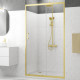 Porte de douche Coulissante 120x200cm - Profilés Or Doré Brossé - Verre Trempé 6mm - GOLDY CRUSH Aurlane - FAC957